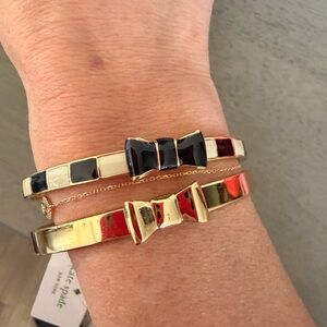 Kate Spade Gold and Black Bow Bracelets